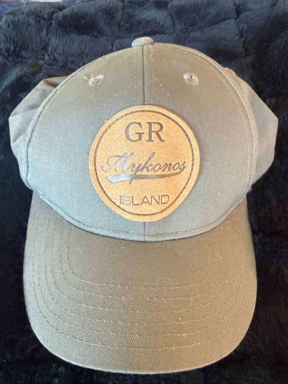 Mykonos Island GR Patch Baseball Cap - Taupe